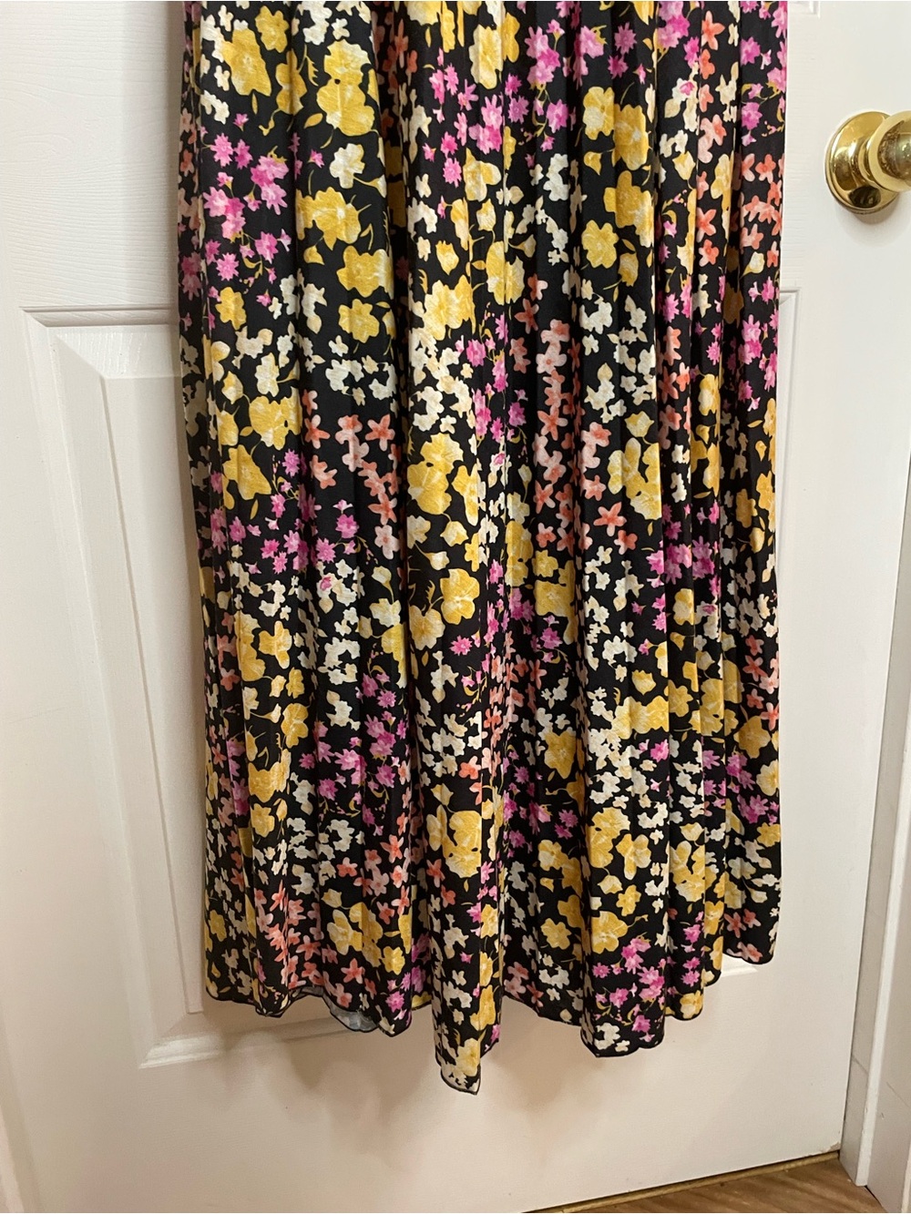 ASOS Design Floral Maternity Maxi Dress in Black w Pink & Yellow Flowers Sz 10 - Picture 3 of 7